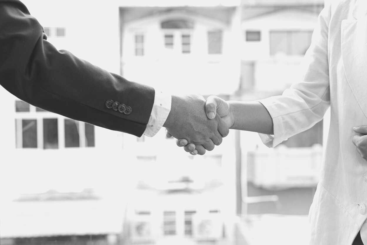 Colleagues Shaking Hands After Successful Deal